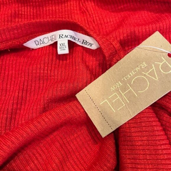 NWT Rachel Rachel Roy July Dress in Lava Ribbed Stretch Asymmetic Hem Size XXL - Picture 6 of 11